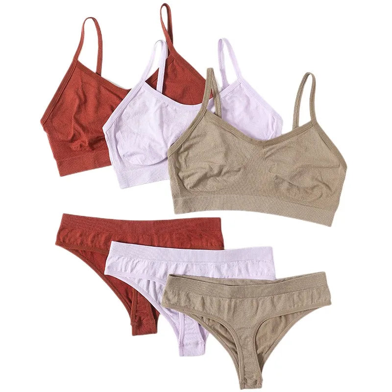 CowLost | product_id-women-seamless-wire-free-push-up-bra-low-waist-t-back-panties-set |1