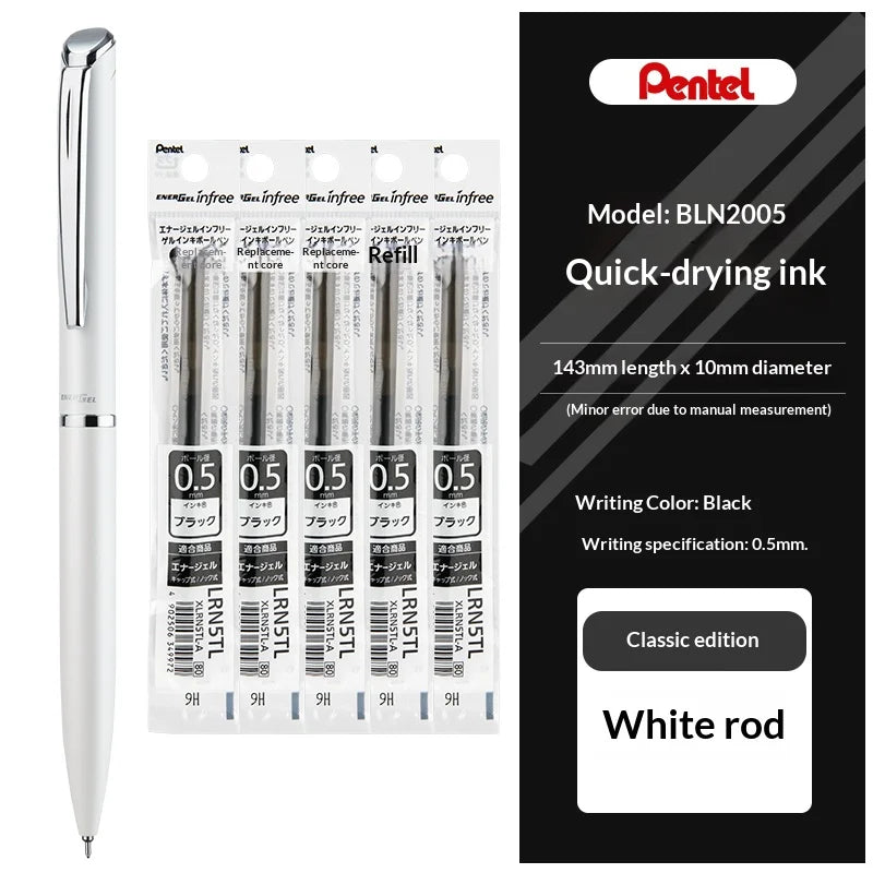 CowLost | product_id-pentel-bln2005-all-metal-gel-pen-low-center-gravity-assorted-colors-black-ink-rotary-signing-pen-for-meetings-and-planning |20