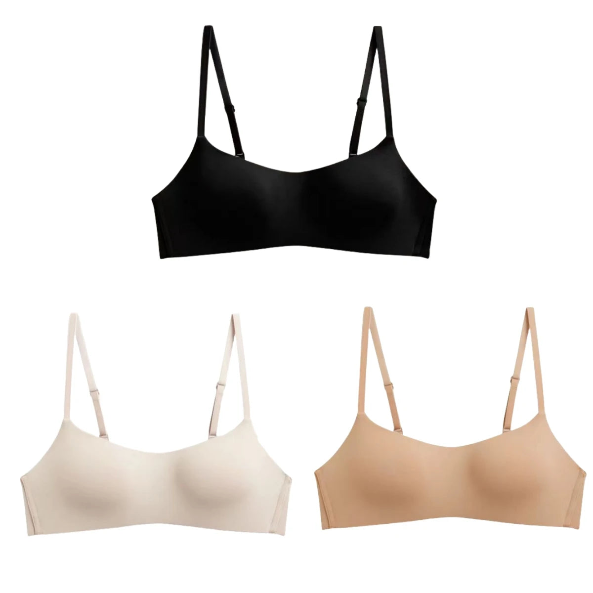 CowLost | product_id-3pcs-seamless-wire-free-1-2-cup-push-up-bras-with-back-closure-for-women |14