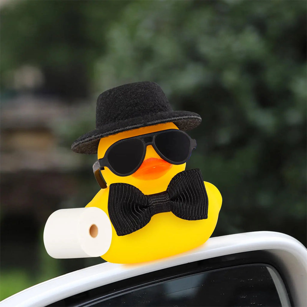 CowLost | product_id-mini-yellow-rubber-duck-with-hat-and-sunglasses-for-car-dashboard-decoration |6