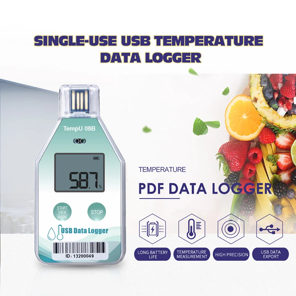 TempU08B USB Temperature & Humidity Data Logger 32000 Sets for Warehouse Storage