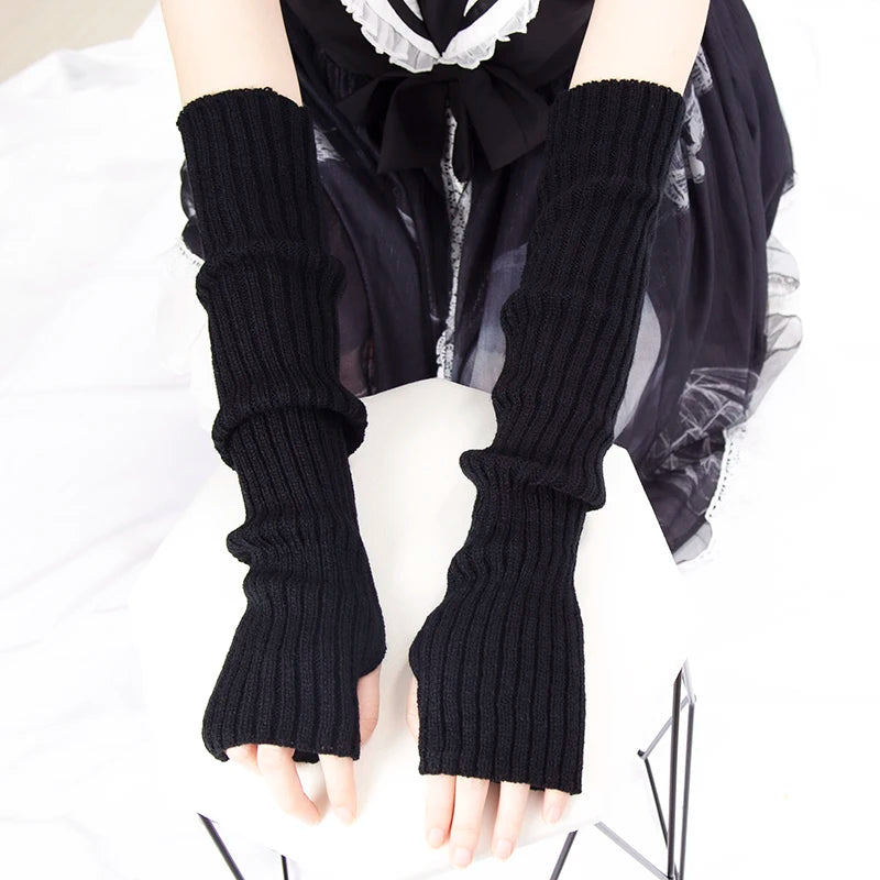 CowLost | activewear-pants-women-long-fingerless-knit-gloves |1