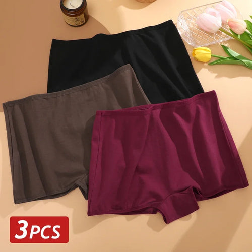 CowLost | activewear-pants-3pcs-women-cotton-low-rise-boyshort-panties-set-sexy-seamless |1