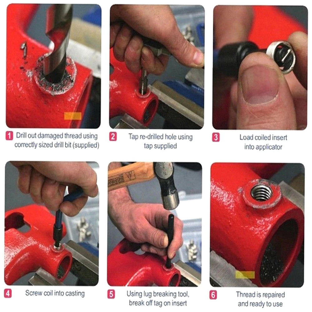 CowLost | product_id-15pcs-metric-helicoil-thread-repair-kit-m5-m14-m12x1-5-for-car-coil-tools |44