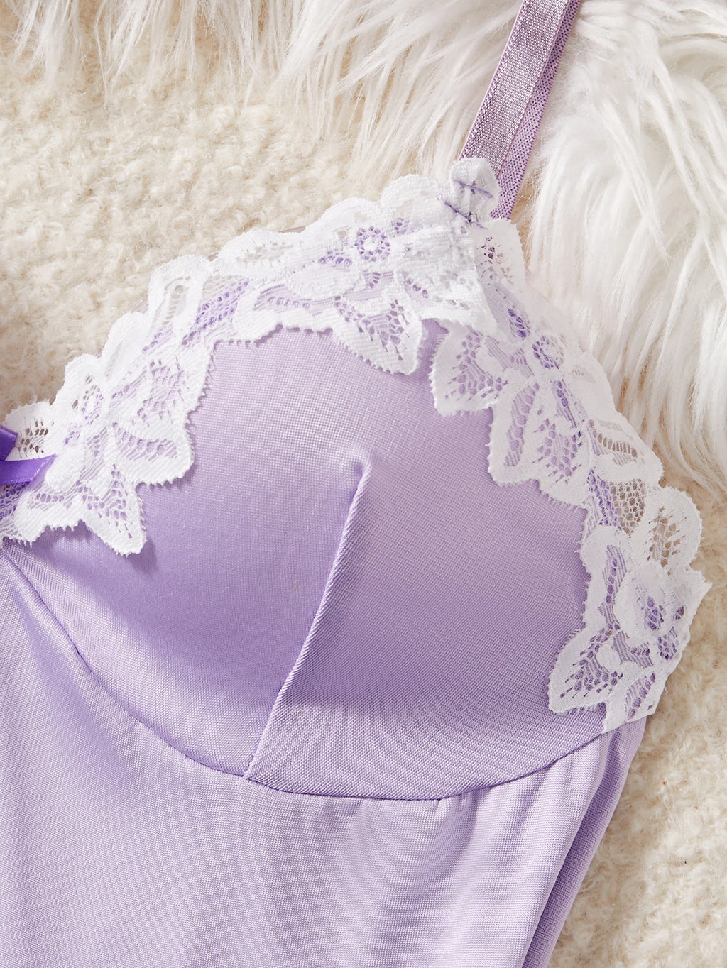 CowLost | light-purple-women-nightdress-sexy-lace-bow-lingerie |4
