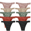 CowLost | product_id-10pcs-womens-seamless-ribbed-high-leg-sports-thong-underwear-set |36