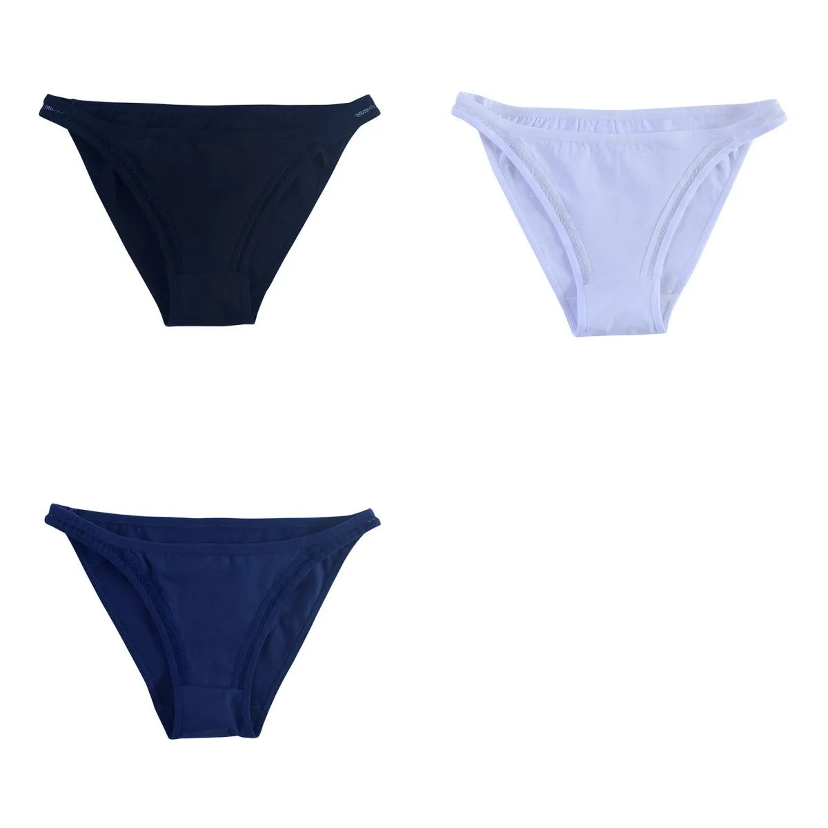 CowLost | product_id-3pcs-womens-cotton-low-rise-brazilian-briefs-with-mesh-sides-m-xl |20