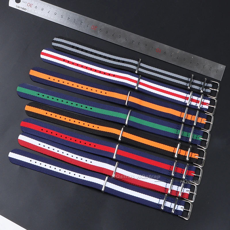CowLost | 16mm-18mm-20mm-22mm-nylon-army-sports-band-nylon-fabric-belt-accessories-belt-buckle-bands-black-watch-strap-for-omega-for-seiko |13