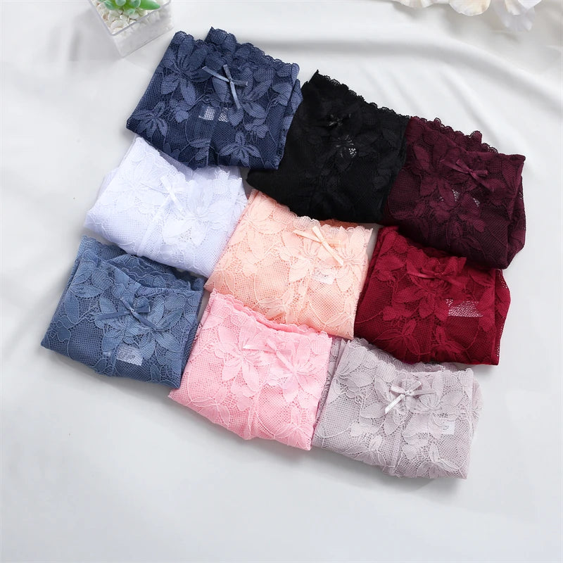 CowLost | activewear-pants-4pcs-womens-low-waist-lace-boyshorts-underwear |4