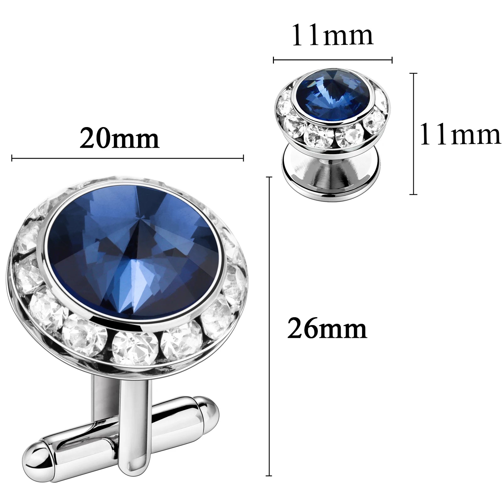 CowLost | clothing-accessories-hawson-royal-blue-gemstone-cufflinks-tuxedo-studs-set-for-men-formal-wear |22