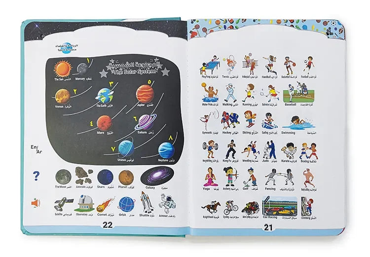 Arabic English Point Reading Puzzle Audio Book Early Education Montessori Toy