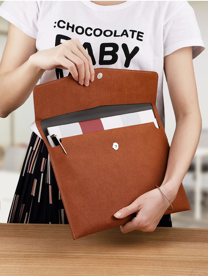 CowLost | faux-leather-document-bag-business-information-bag |9