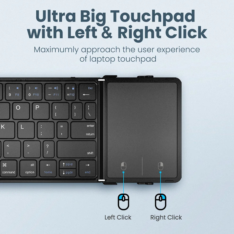 CowLost | folding-bluetooth-keyboard-with-touchpad-wireless-foldable-keyboard-with-pu-leather-for-ios-android-windows-support-3-devices |2