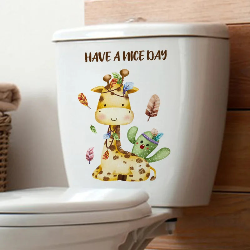 1pc Creative 3D Cracked Animal Dog Toilet Sticker