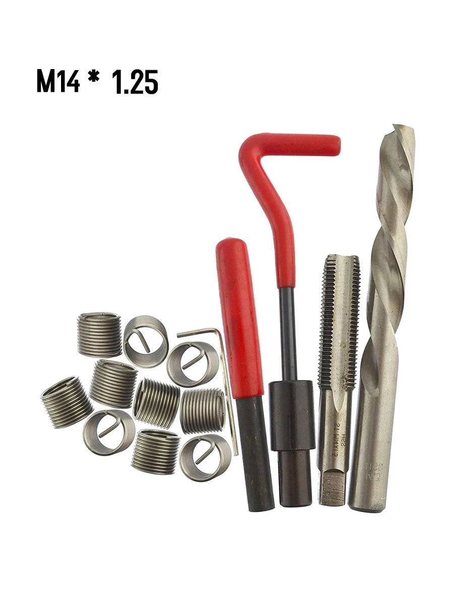 CowLost | product_id-15pcs-metric-helicoil-thread-repair-kit-m5-m14-m12x1-5-for-car-coil-tools |7