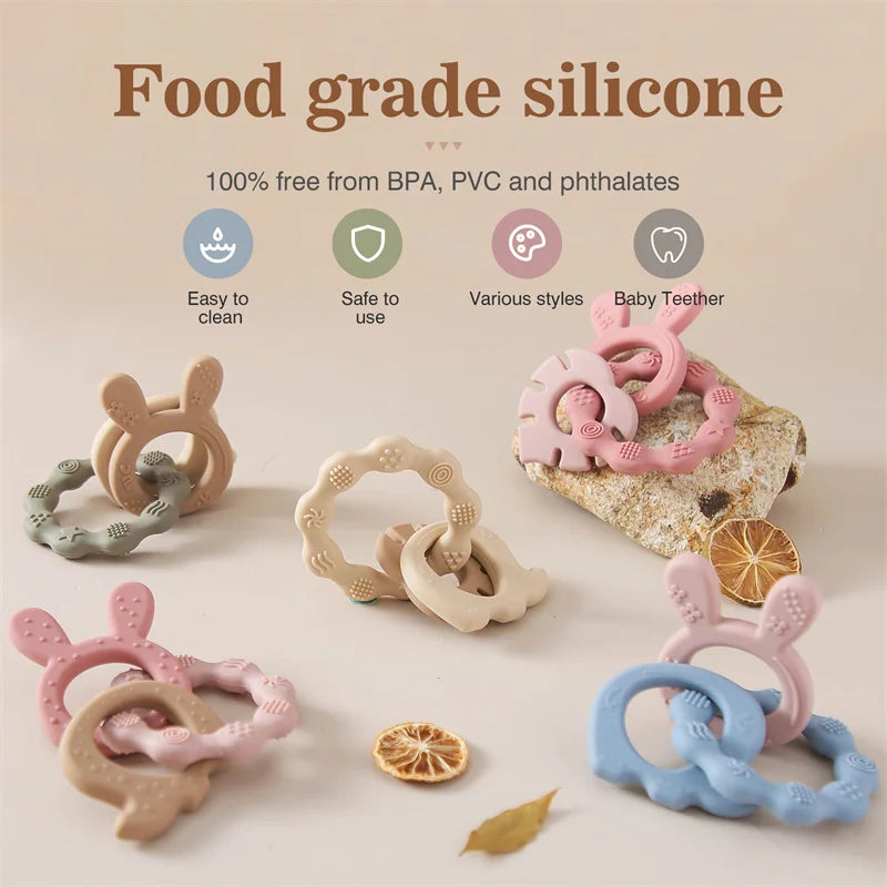 CowLost | baby-transport-accessories-silicone-animal-baby-teether-bracelet-0-12-months-anxiety-toy |3