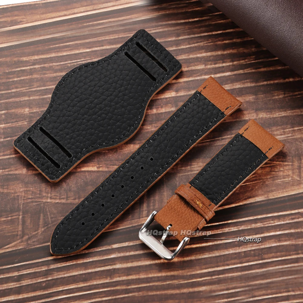 CowLost | product_id-vintage-handmade-cowhide-leather-watch-strap-18-22mm-for-seiko-black-brown-coffee-replacement-wristband |6