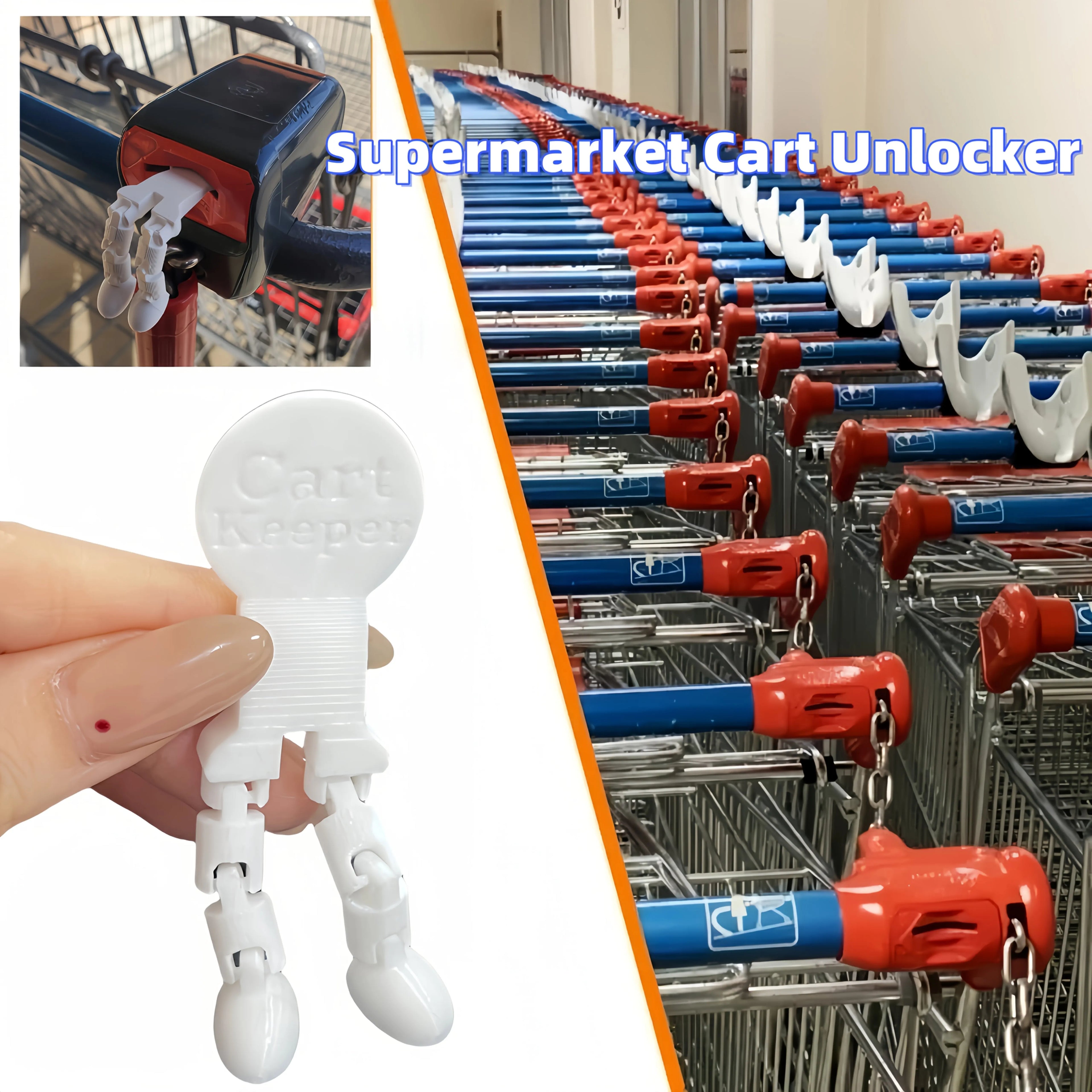 Creative Shopping Cart Keychain Token Supermarket Cart Unlock Tool Durable Plastic