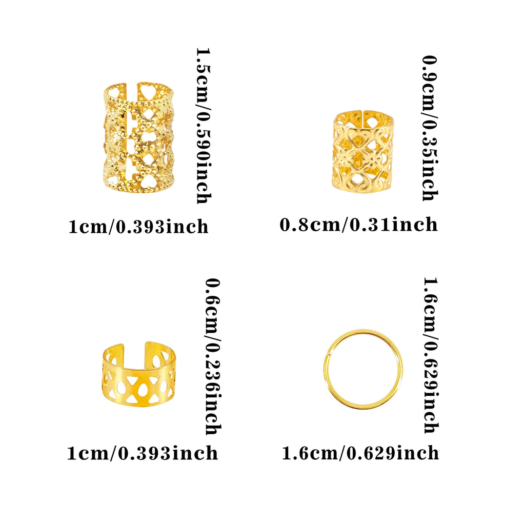 CowLost | 40pcs-metal-dreadlock-beads-hair-cuffs-rings-multi-style-braids-accessories |6