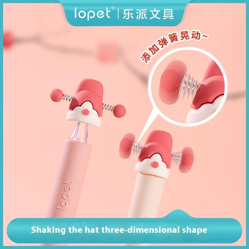 CowLost | product_id-4pcs-lopet-kawaii-lucky-hat-gel-pens-0-5mm-st-tip-quick-drying-refillable-large-capacity-ideal-for-school-exams |2