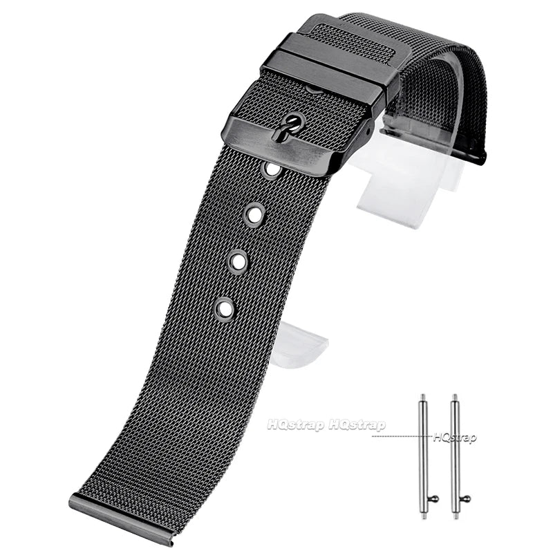 CowLost | product_id-universal-stainless-steel-milanese-watchband-18-24mm-silver-black-replacement-strap-for-smartwatches |10