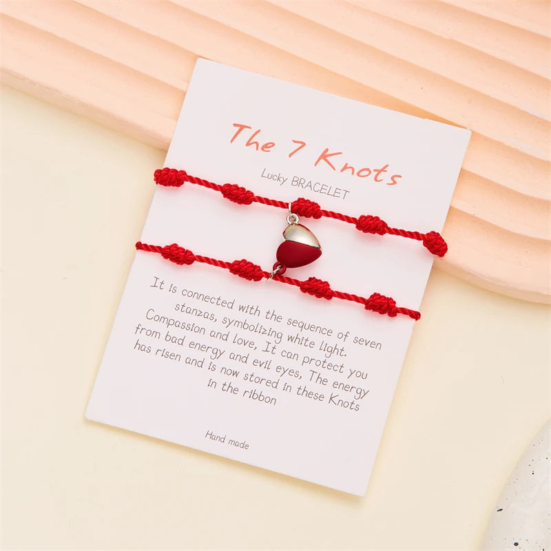 CowLost | lucky-handmade-7-knots-red-string-couple-bracelet-for-women |13