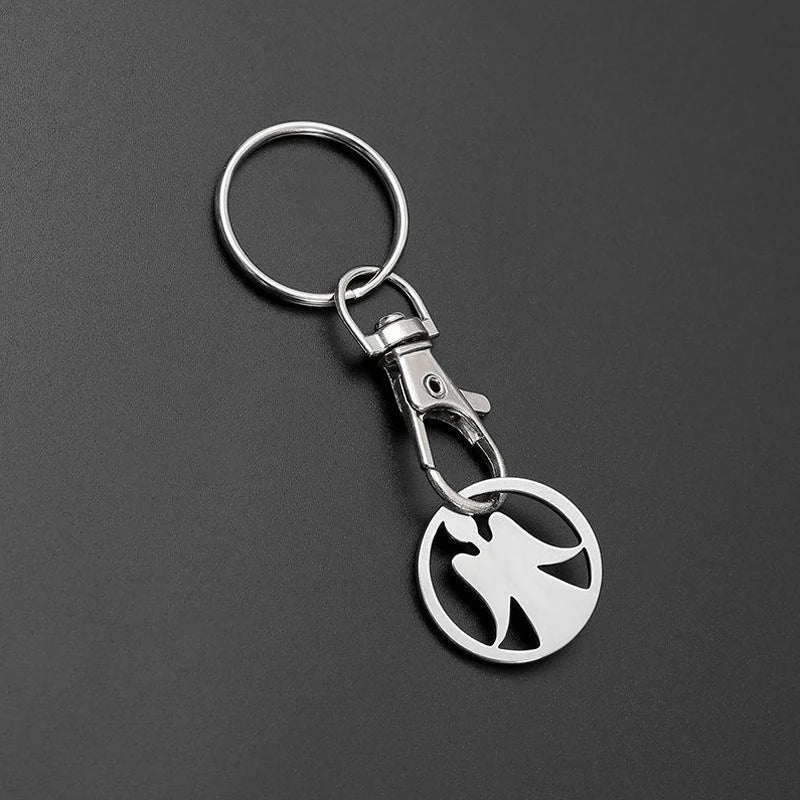 1/10PCS Stainless Steel Shopping Cart Token Keychains Portable Trolley Coin Removers