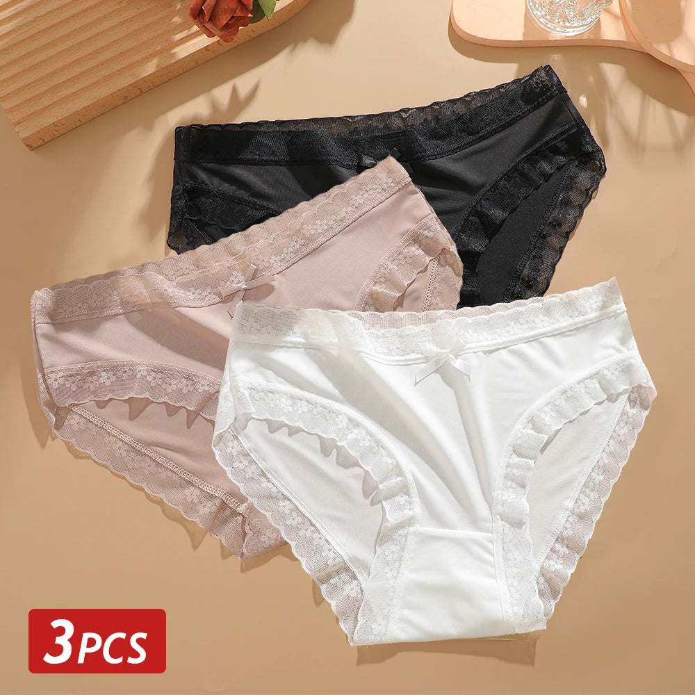 CowLost | activewear-pants-3pcs-seamless-ice-silk-lace-panties-set |49