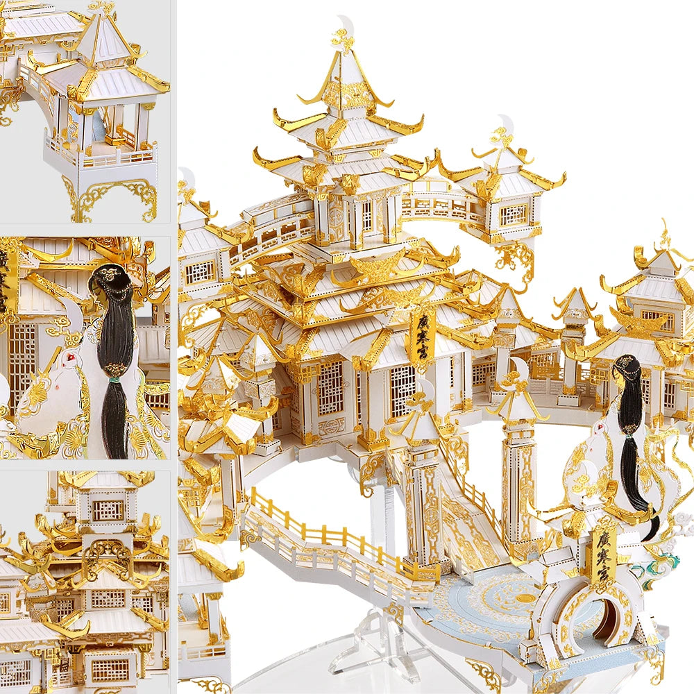 CowLost | fencing-barriers-piececool-3d-metal-puzzle-moon-palace-building-kit |14