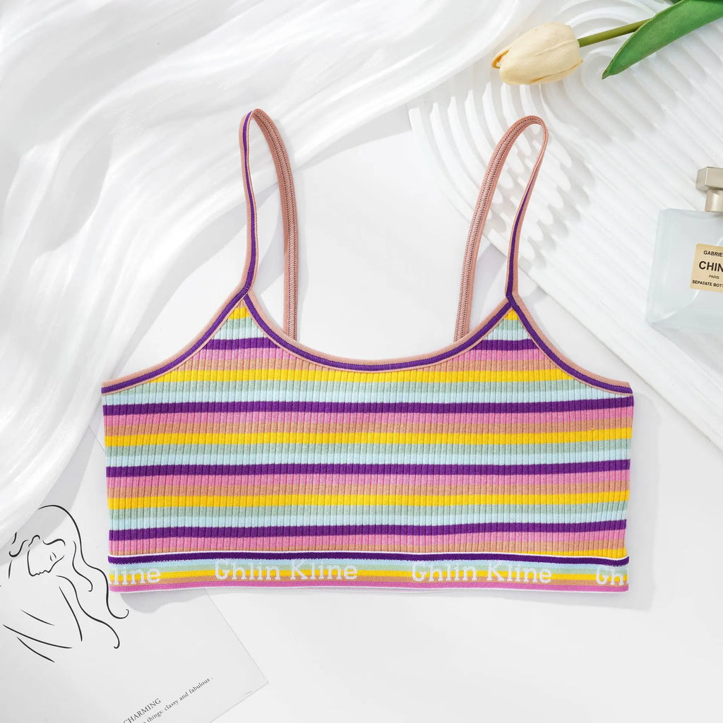 CowLost | product_id-women-s-cotton-thin-striped-wireless-breathable-no-pad-bralette |8