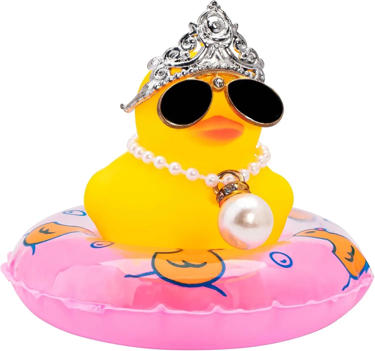 CowLost | product_id-car-rubber-duck-dashboard-ornament-with-pearl-necklace-and-crown-for-jeeps |20