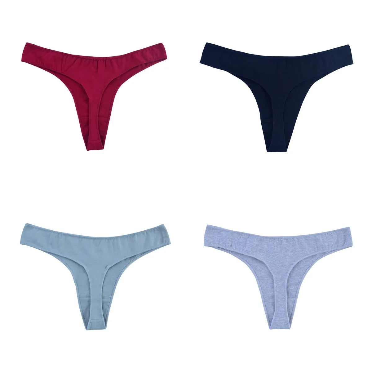 CowLost | product_id-4-pack-women-s-cotton-low-waist-breathable-solid-color-g-string-thongs-m-xl |28
