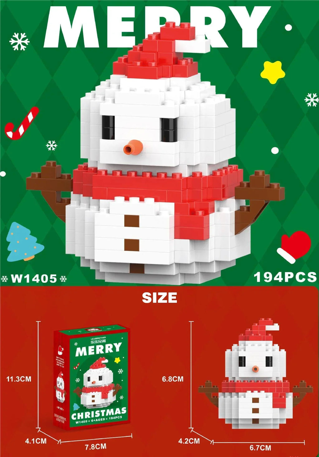 Christmas Micro Building Block Set Santa Claus Reindeer Puzzle Toy for Kids