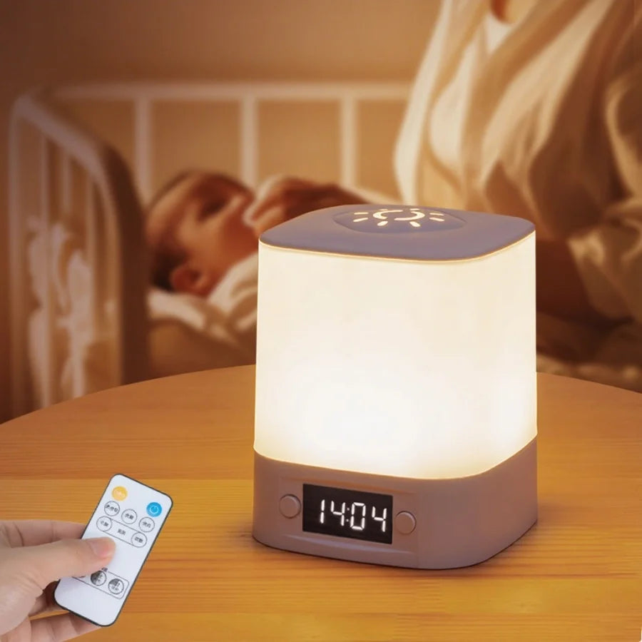 CowLost | product_id-rechargeable-touch-dimmable-led-night-lamp-with-remote-and-clock-display-eye-protection |1