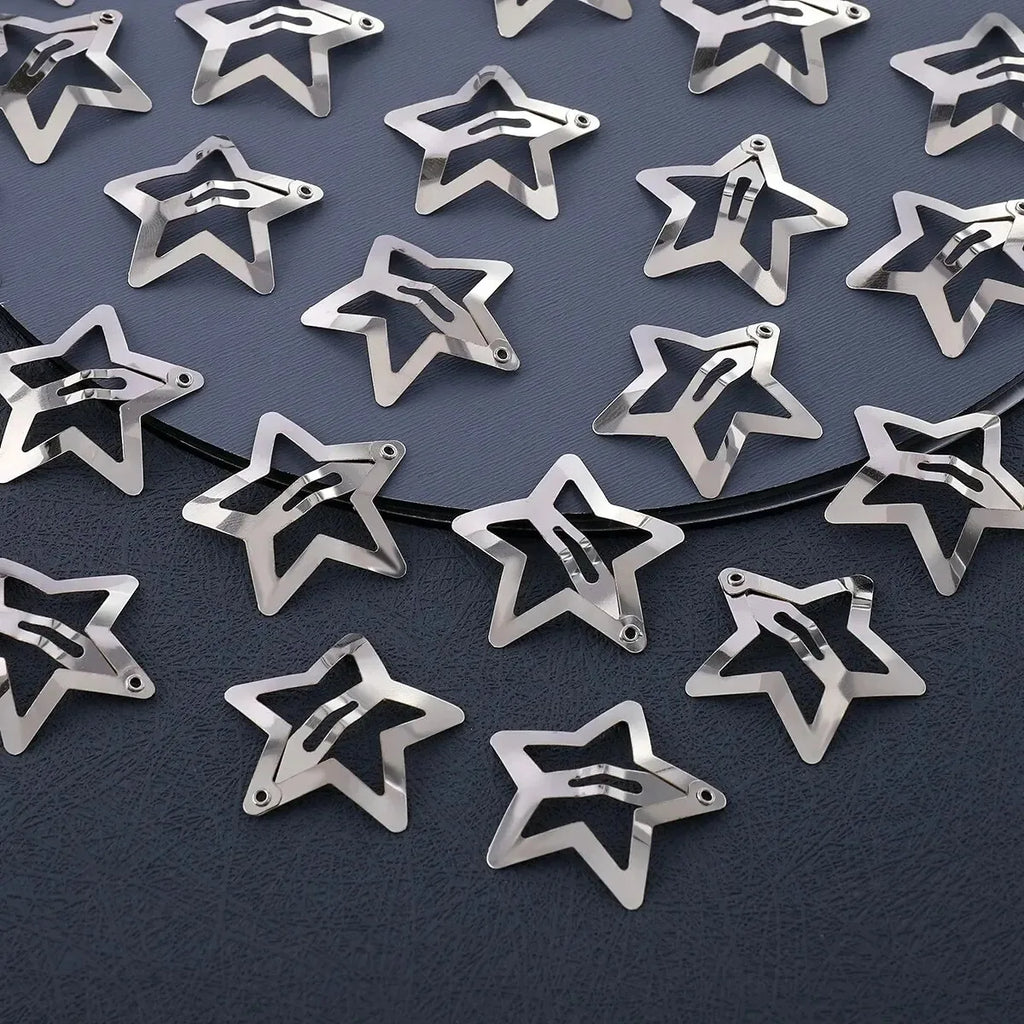 CowLost | 2-100pcs-star-hair-clips-for-girls-filigree-star |8