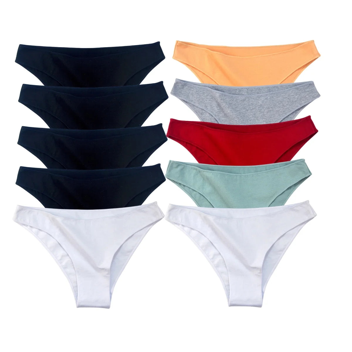 CowLost | product_id-10pcs-women-s-low-rise-seamless-cotton-briefs-solid-color-panties-m-xxl |26