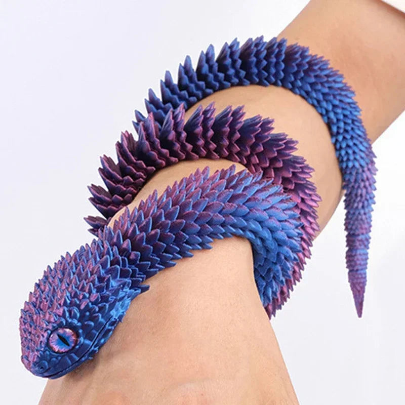 30cm 3D Printed Movable Joint Snake Model Toy for Office Decoration and Kids Gift