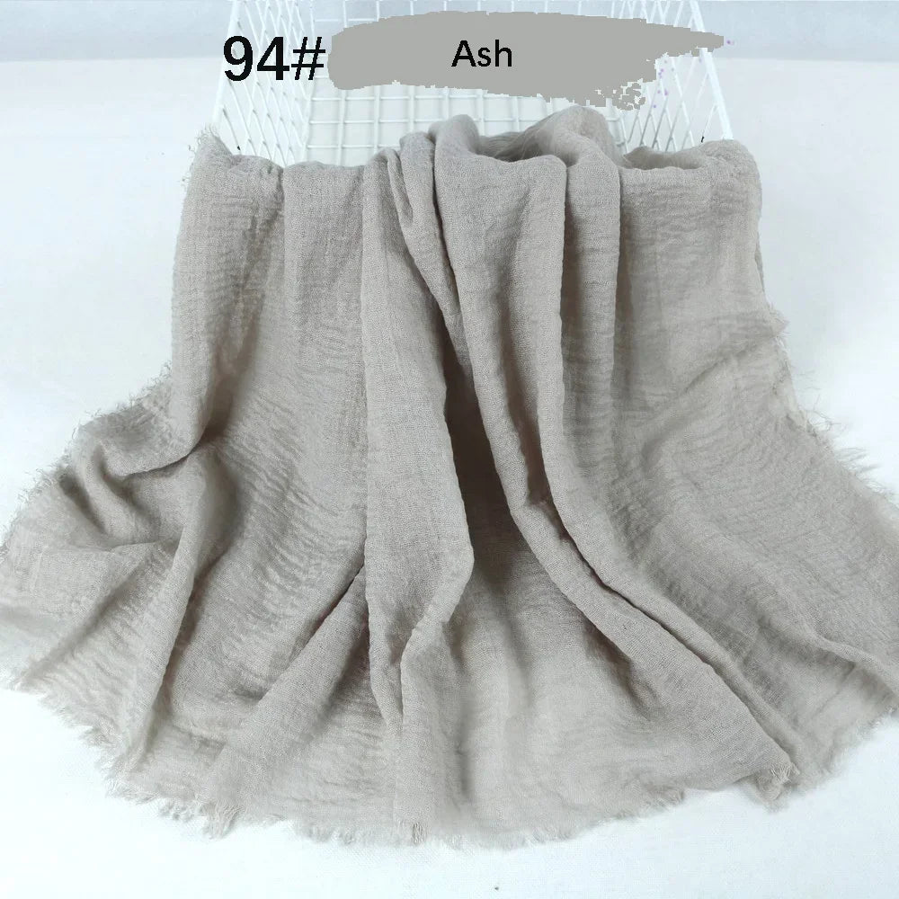 180X90CM Muslim Women Crinkle Hijab Soft Cotton Scarf