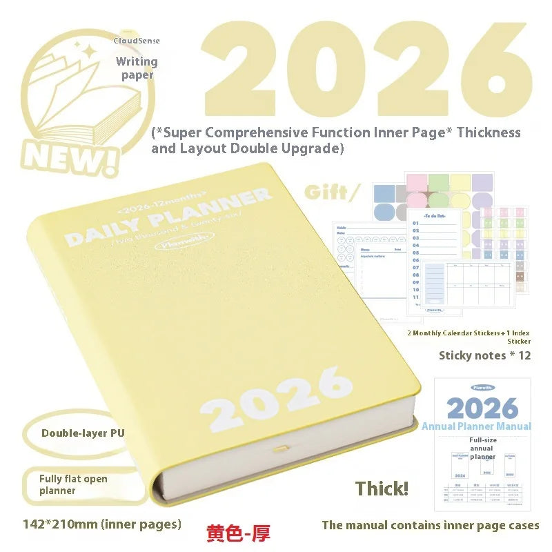 CowLost | product_id-planwith-2026-a5-planner-daily-weekly-monthly-agenda-notebook-with-multi-color-hard-cover |65