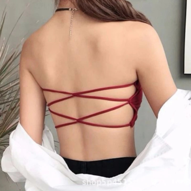 CowLost | women-strapless-bra-tube-top-cross-back-wireless-invisible-bra-seamless-underwear-female-sexy-lingerie-cotton-bralette-crop-top |2