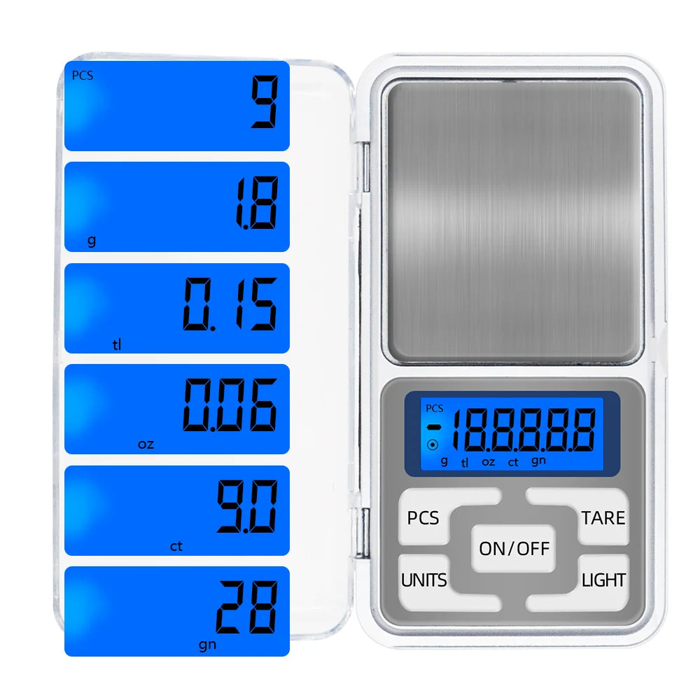 High Precision 500g 0.1g Digital Pocket Jewelry Scale with Backlight and Retail Box