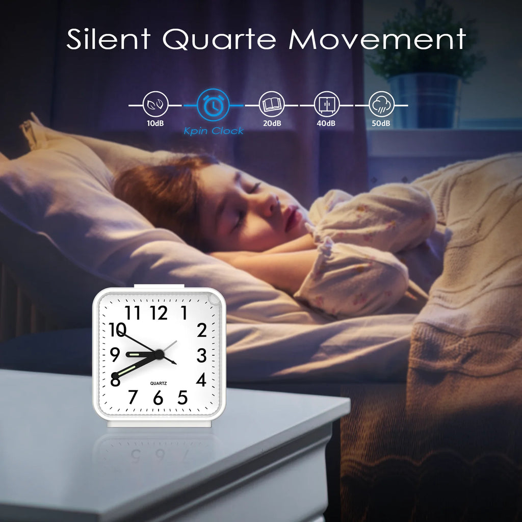 ORIA Analog Mechanical Alarm Clock Small Portable Bedside Desk Clock 4 Colors