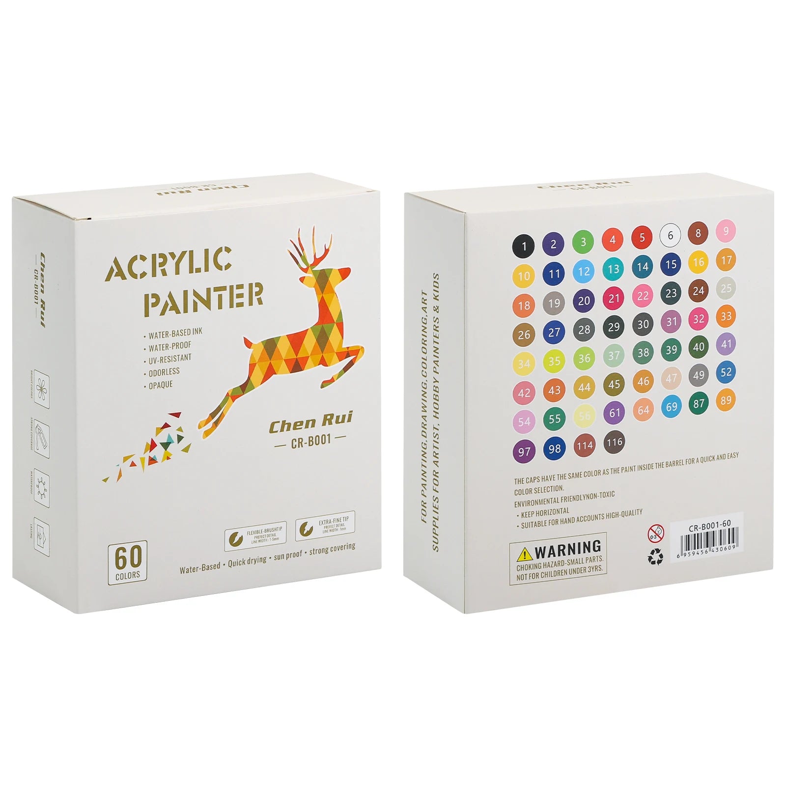 CowLost | product_id-chenrui-dual-tip-acrylic-paint-markers-60-80-colors-for-wood-canvas-glass-ceramic-diy-graffiti |14
