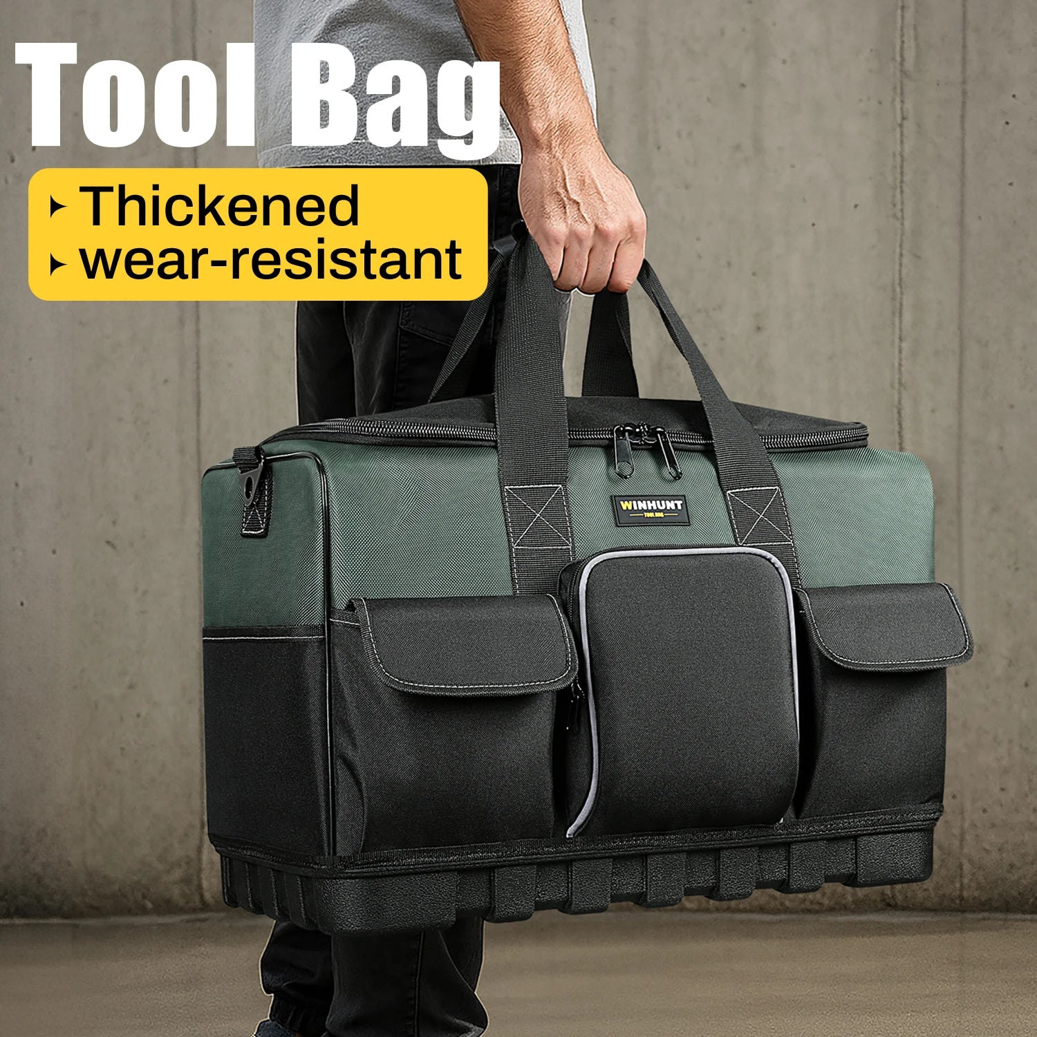CowLost | product_id-heavy-duty-16-pocket-electrician-tool-bag-with-hard-bottom-for-hvac-mechanic |6