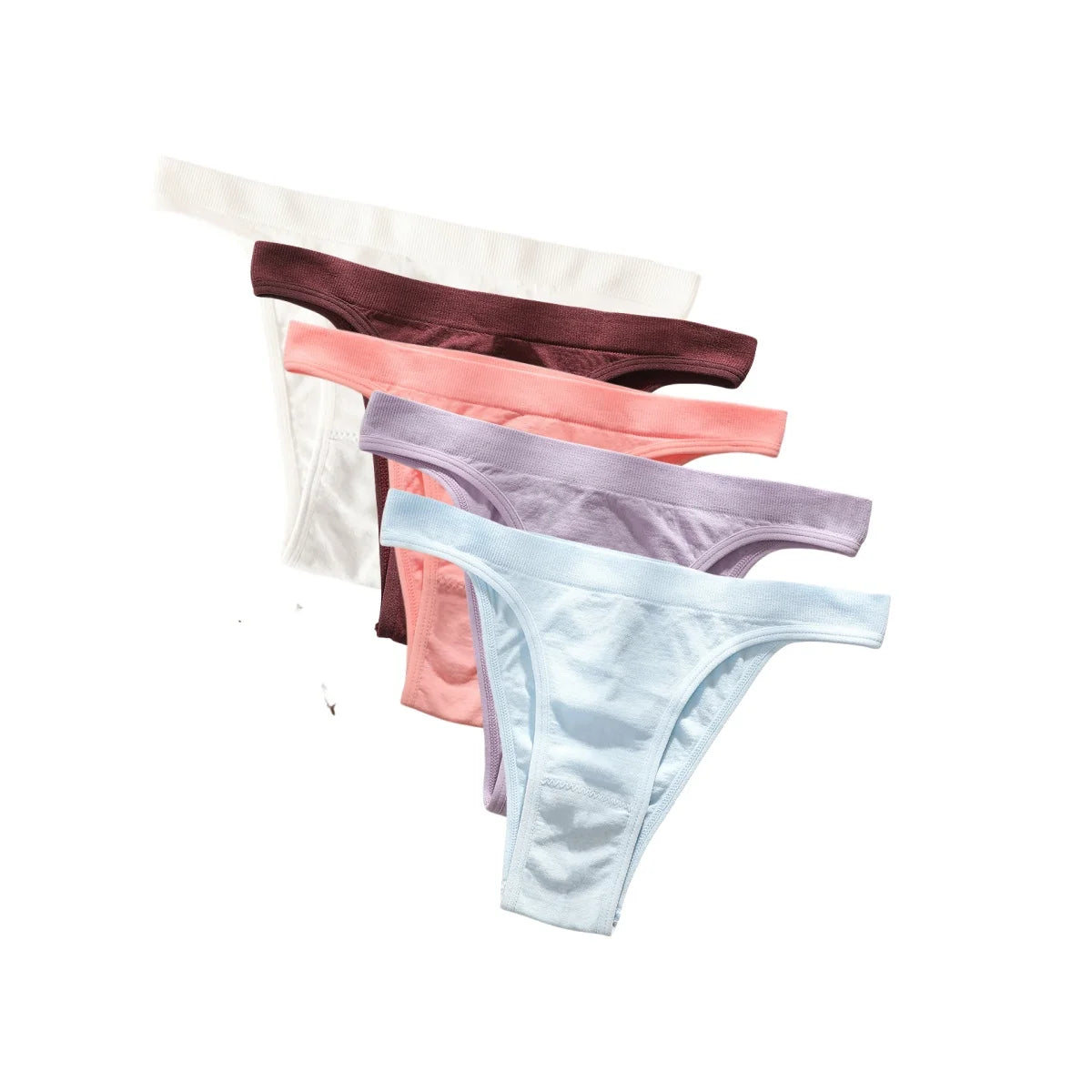 CowLost | product_id-5pcs-women-seamless-brazilian-high-leg-solid-color-panties |25