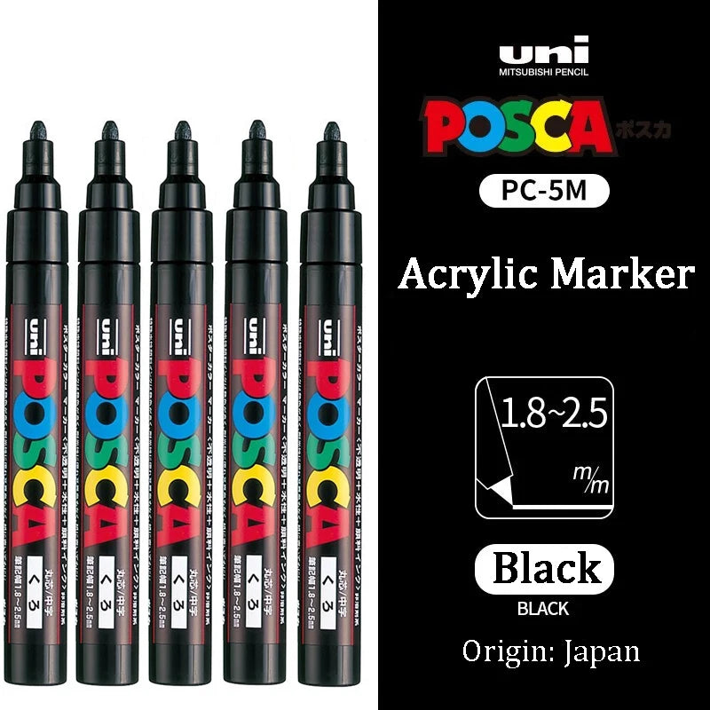 CowLost | product_id-5pcs-posca-marker-pens-set-pc-1m-3m-5m-8k-17k-black-white-colors-acrylic-graffiti-poster |17