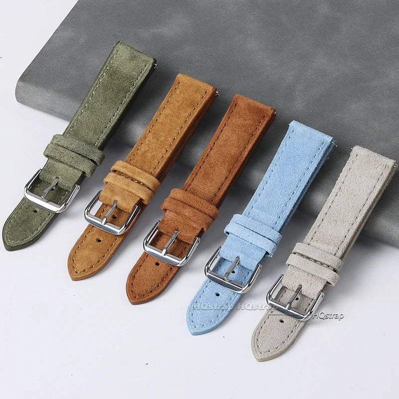 CowLost | product_id-vintage-handmade-suede-leather-watch-strap-18-24mm-brown-grey-universal-replacement-wristband |4