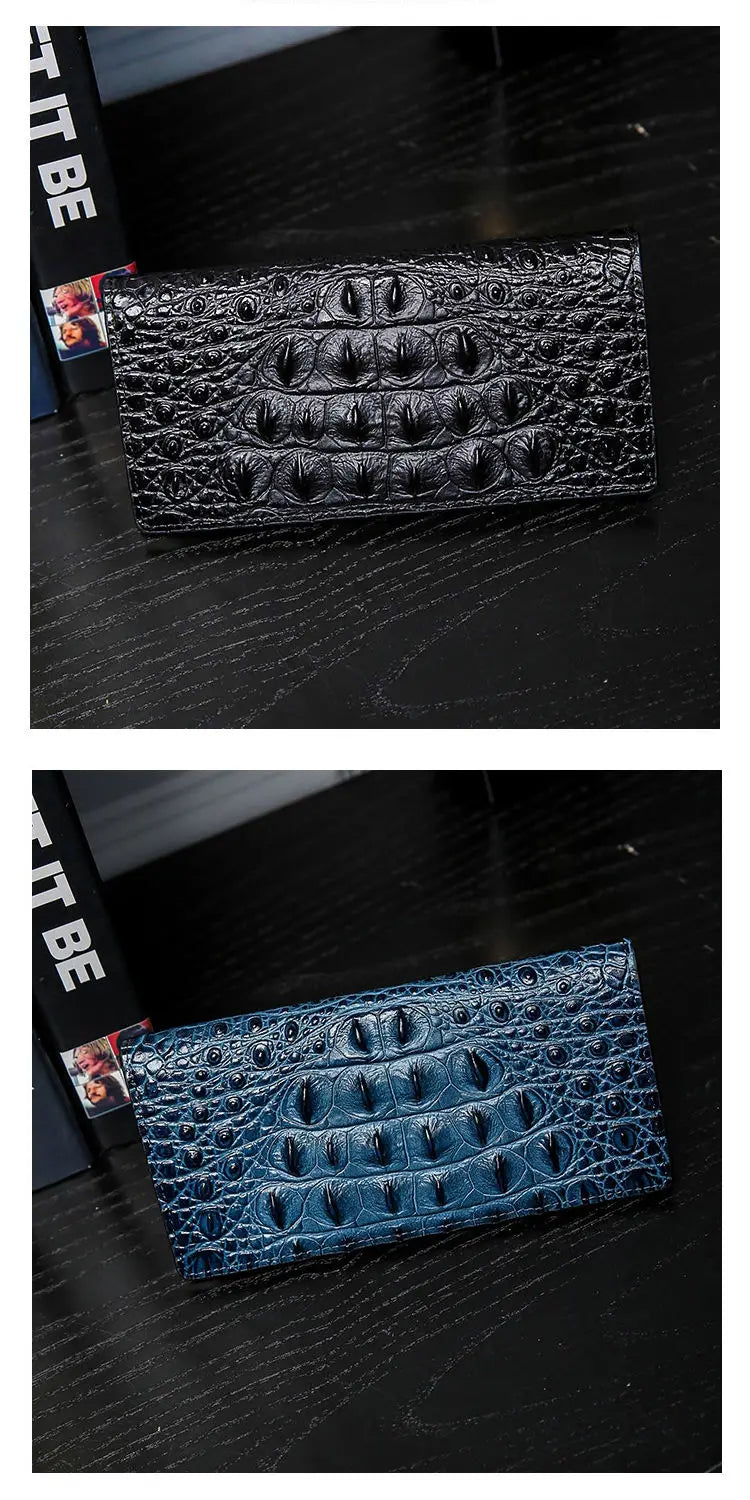 CowLost | men-wallets-business-long-crocodile-genuine-leather |7