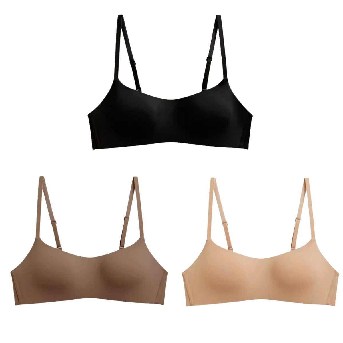 CowLost | product_id-3pcs-seamless-wire-free-1-2-cup-push-up-bras-with-back-closure-for-women |23