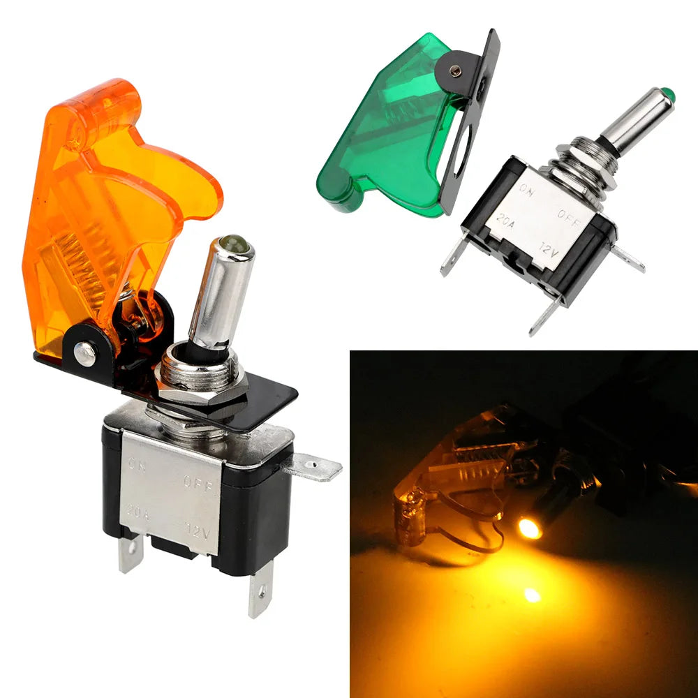 CowLost | product_id-12v-20a-spst-toggle-rocker-switch-with-led-and-protective-cover-for-car-on-off-control |12